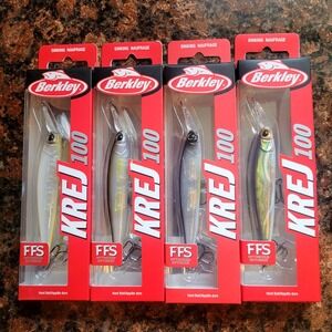 LOT OF‎ 4 Berkley KREJ 100 Jerkbaits Great For Bass!! Livescope Enhanced New!